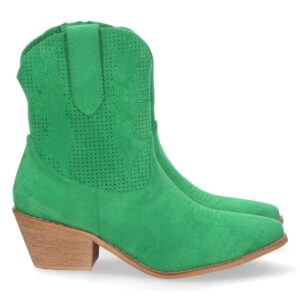 Botin de Tacon Campero con Cremallera en Verde