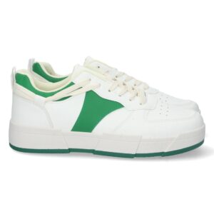 Zapatilla Plana con Cierre de Cordones en Verde