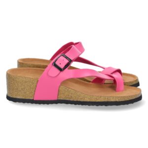 Sandalia de Dedo con Cuña en Fucsia