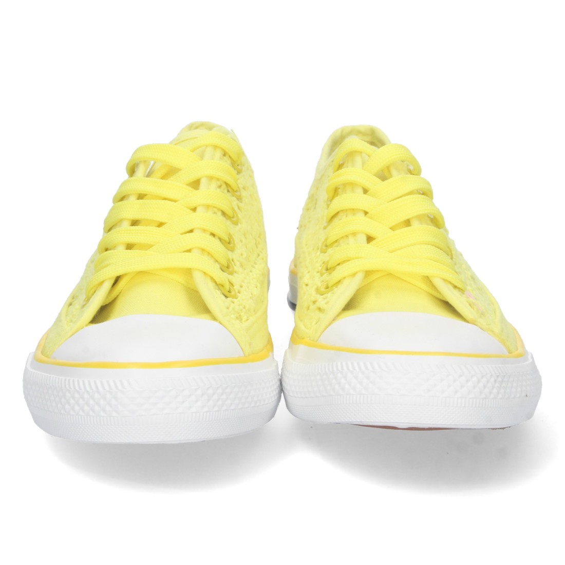 Zapatilla Plana Calada con Cordones en Amarillo - Imagen 3
