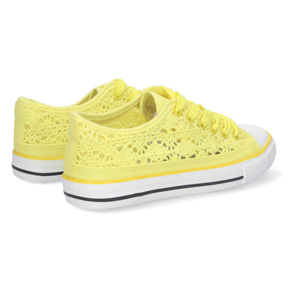 Zapatilla Plana Calada con Cordones en Amarillo - Imagen 4