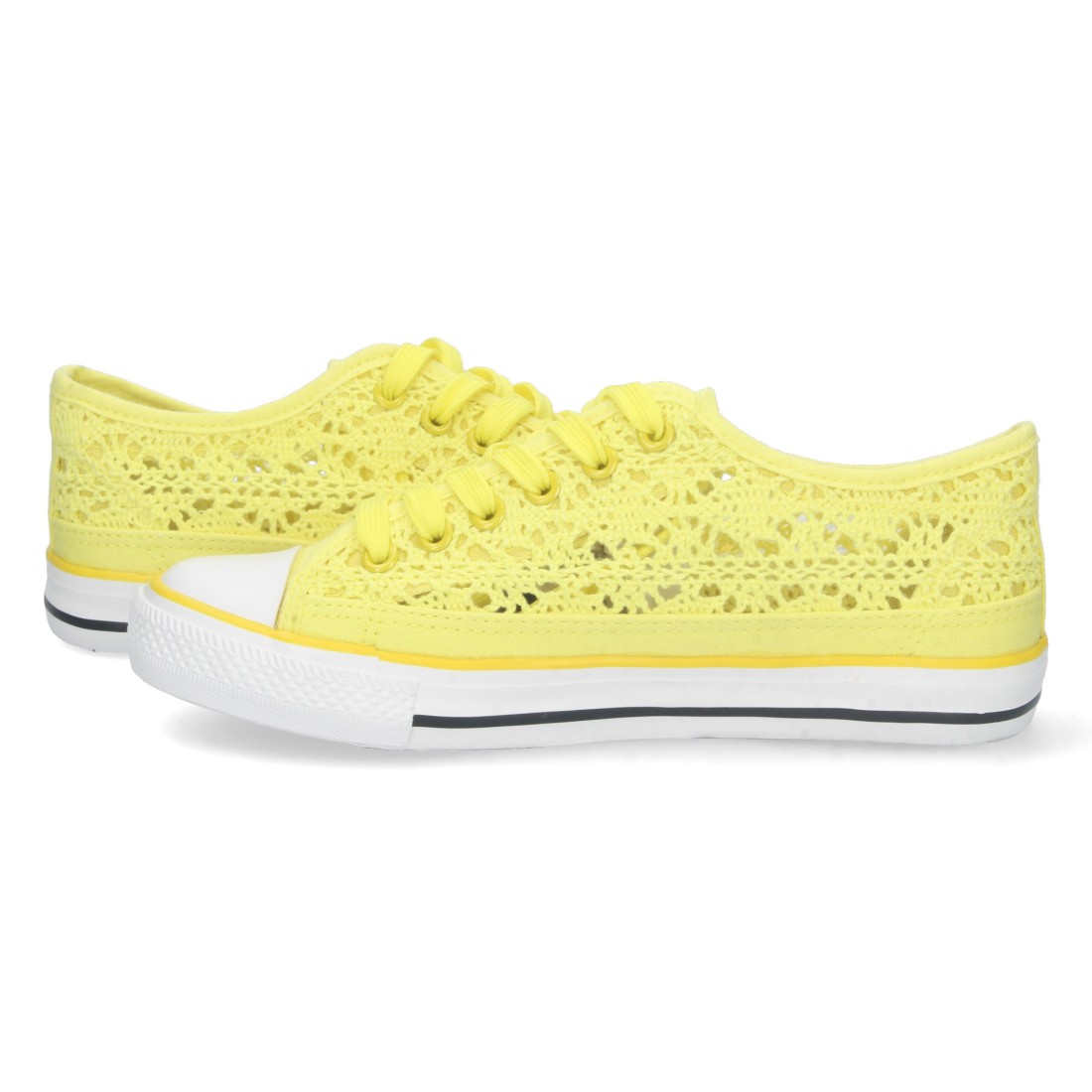 Zapatilla Plana Calada con Cordones en Amarillo - Imagen 5