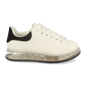 Sneakers para Mujer con Piso Transparente y Cordones en