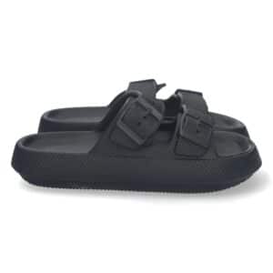 Sandalia Plana Cómoda y Acolchada en Negro