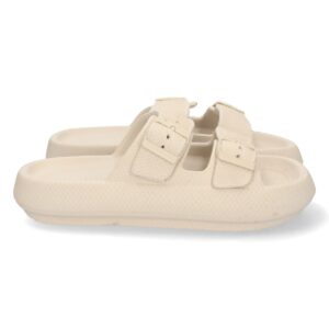 Sandalia Plana Cómoda y Acolchada en Beige