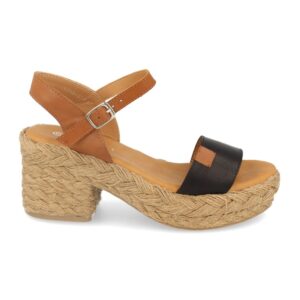 Sandalia con Tacón y Plataforma de Yute Estilo Ankle
