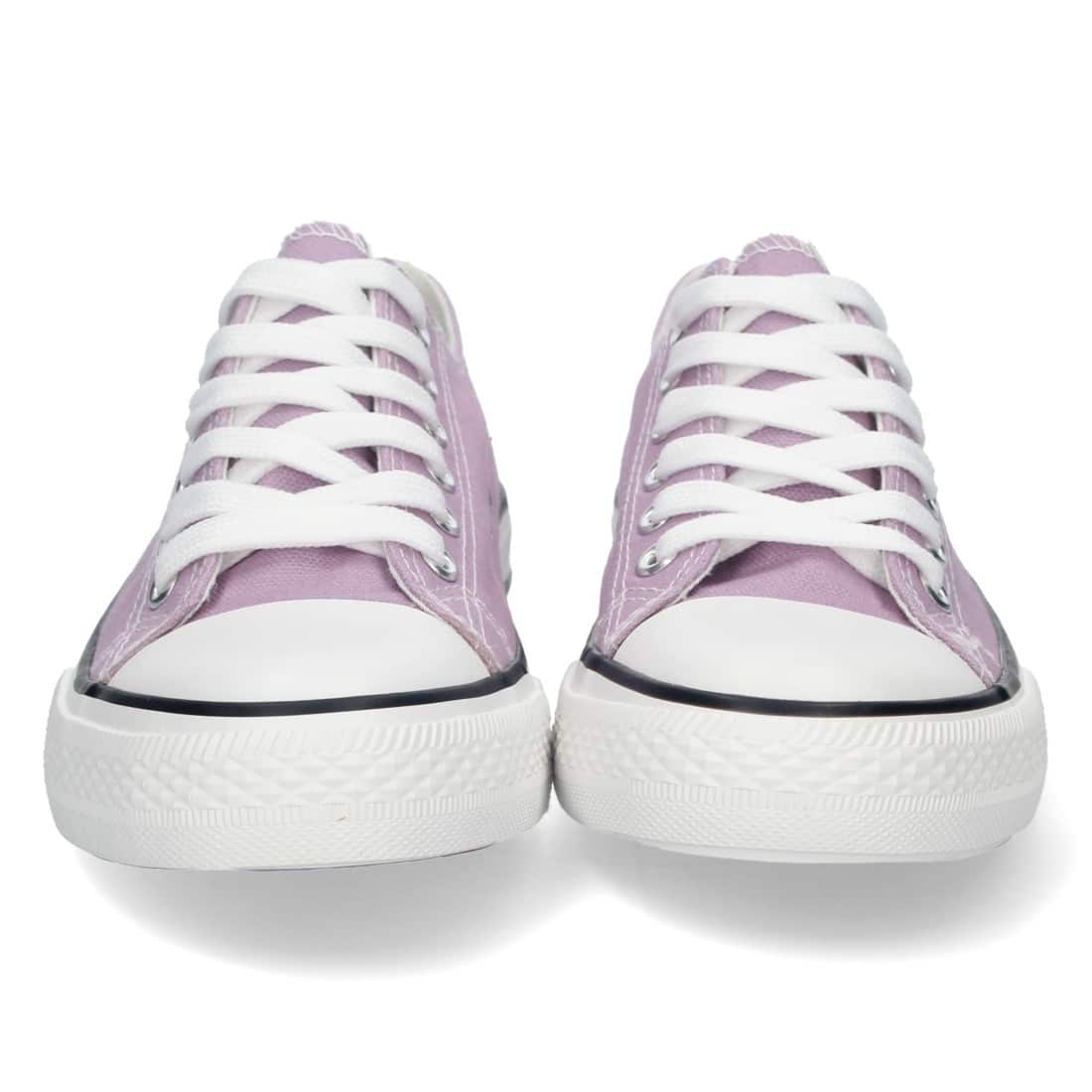 Zapatilla Plana de Lona con Cordones en Lila - Imagen 3