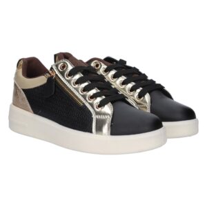 Zapatilla plana mujer con adorno en Negro