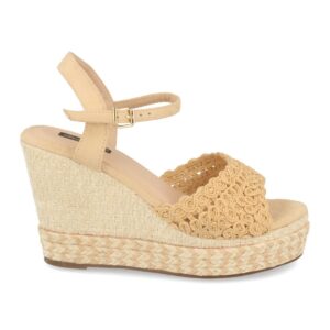 Sandalia de Cuña con Yute MultiColor y Pala Trenzada