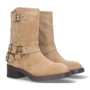 Bota motera para mujer en Beige