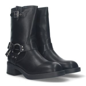Bota motera para mujer en Negro