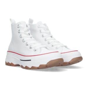 Zapatilla Abotinada de Plataforma en Blanco