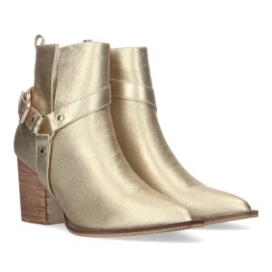 Botines de Mujer con Tacón Campero en Oro