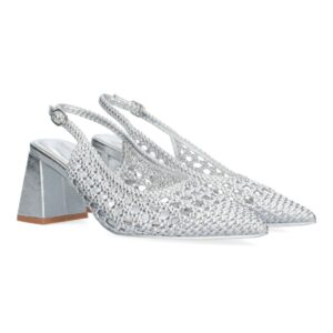 Zapato de Tacón para Mujer, Cómodo en Plata