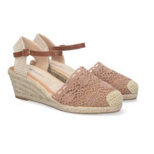 Sandalia de Cuña para Mujer, Estilo Valenciana en Kaki