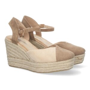 Sandalia de Cuña para Mujer, Cómodas en Beige