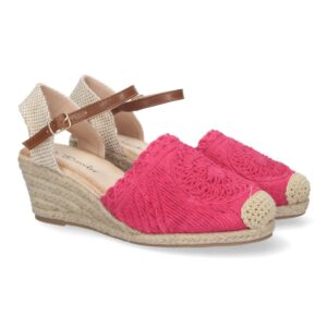 Sandalia de Cuña para Mujer, Comodas en Fucsia