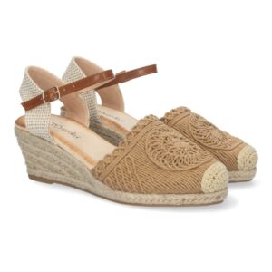 Sandalia de Cuña para Mujer, Cómodas en Kaki