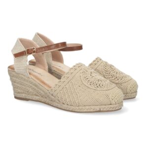 Sandalia de Cuña para Mujer, Comodas en Beige