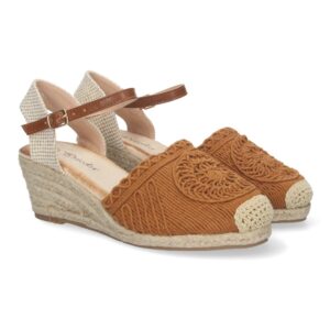 Sandalia de Cuña para Mujer, Comodas en Camel