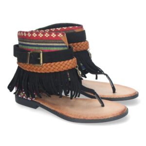 Sandalia Plana para Mujer, con Flecos, Detalles