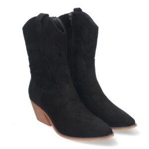 Botín de Tacón Campero para Mujer, Estilo Vaquero