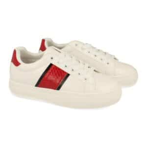 Zapatilla de Mujer con Franja en Talon y Cordones en