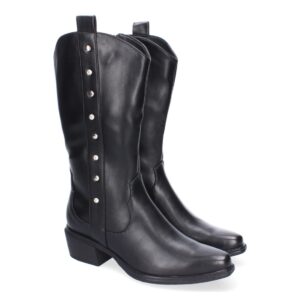 Bota de Mujer, Estilo Campero con Detalles de Tachuelas