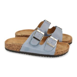 Sandalia de Plana Bio con Hebillas en Azul