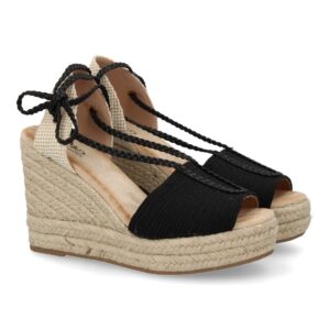 Sandalia de cuña de yute para mujer, comodas y