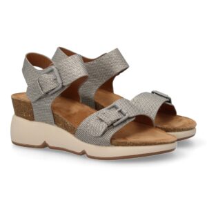 Sandalia de cuña para mujer con planta bio, diseño