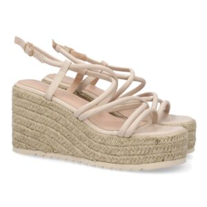 Sandalias de cuña de yute para mujer, comodas y