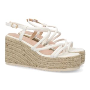 Sandalias de cuña de yute para mujer, comodas y