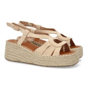 Sandalia de cuña de yute para mujer, comodas y