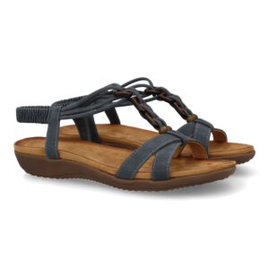 Sandalias planas para mujer, cómodas con material