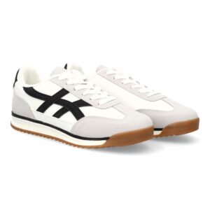 Zapatilla retro para mujer con suela dentada en Blanco