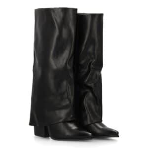 Botas altas negras con efecto arrugado en Negro
