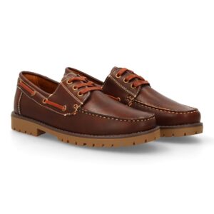 Zapatos náuticos elegantes con cordones en Marrón