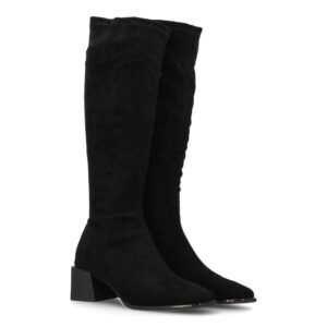 Botas altas con tacón cuadrado elegante en Negro