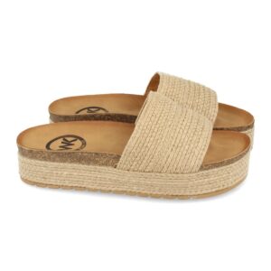 Sandalia Plana con Planta Anatomica y Yute en Beige
