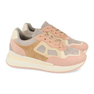 Zapatilla Multicolor con Cordones en Rosa