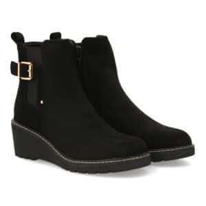 Bota de cuña con estilo minimalista para mujer en Negro