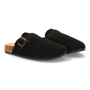 Zueco casual con hebilla ajustable para hombre en Negro