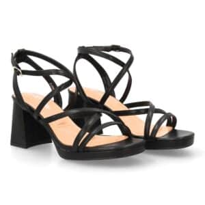 Sandalia de tacón para mujer elegante en Negro