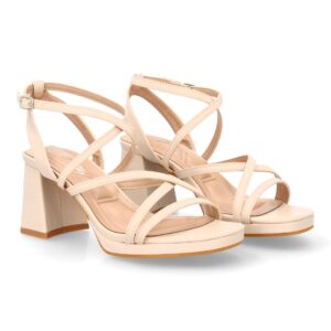 Sandalia de tacón para mujer elegante en Beige