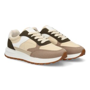 Zapatilla casual multicolor con plataforma en Verde