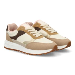 Zapatilla casual multicolor con plataforma en Camel