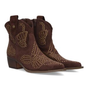 Botin campero con tachuelas para mujer en Marrón