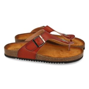 Sandalia Plana Anatomica con Hebilla en Camel