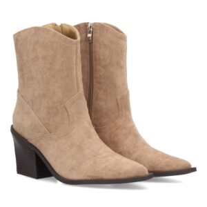 Botín cowboy mujer con tacon en Beige